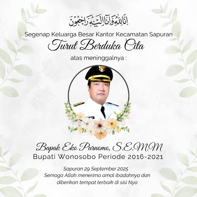 Mantan Bupati Wonosobo Periode 2016-2021 Meninggal Dunia